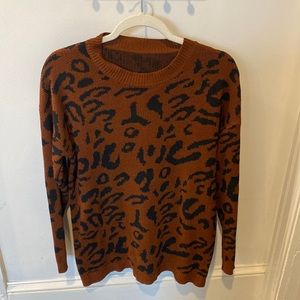 Oversized cheetah print sweater